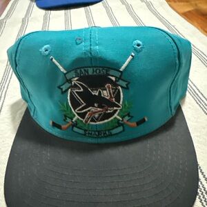 San Jose Sharks vintage Teal and Black Cap